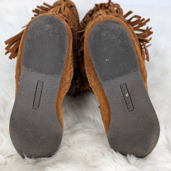 Minnetonka leather tassel boots, women's size 7, brown - Picture 4 of 8